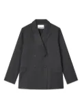 GANNI Calendered double-breasted blazer - Grey