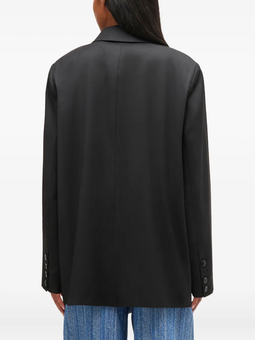 GANNI Calendered blazer met dubbele rij knopen Grijs