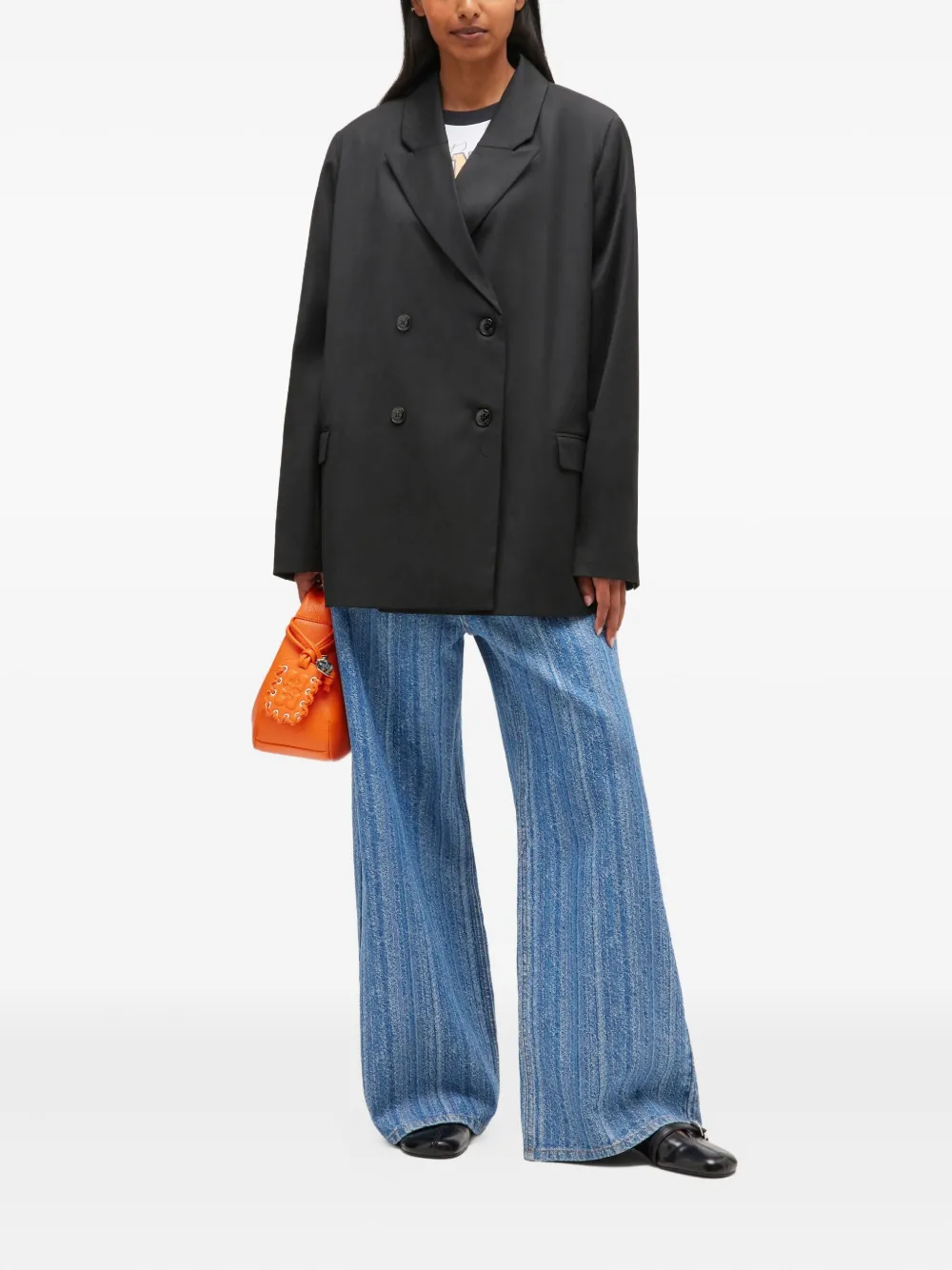 GANNI  Calendered double-breasted blazer | Blazers | Image 2