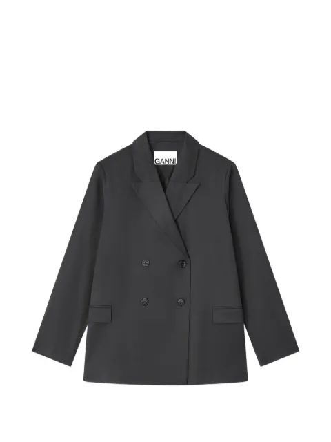 GANNI double-breasted wool blazer