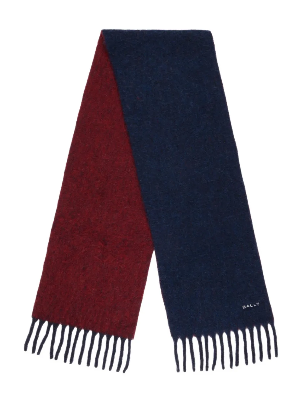 Bally Tweekleurige sjaal met geborduurd logo Blauw