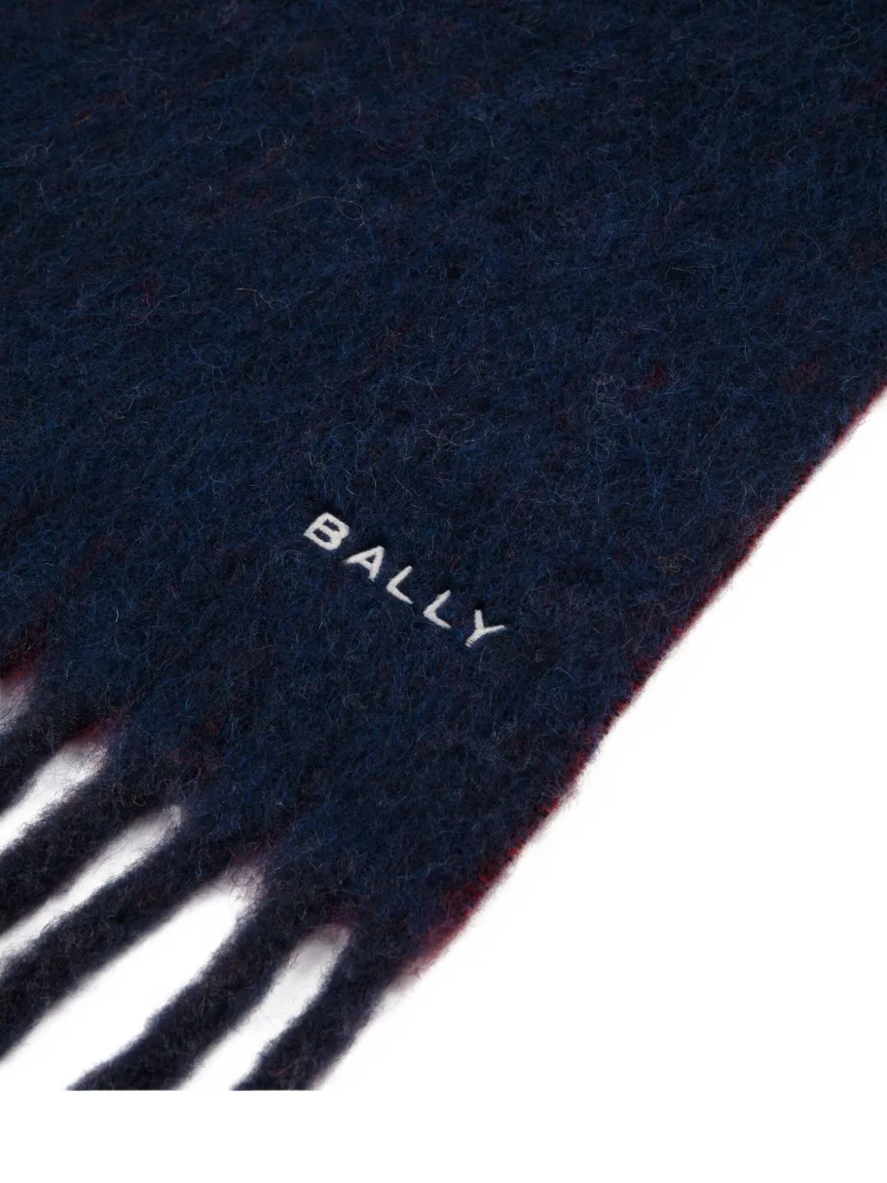 Bally two-tone logo-embroidery scarf - Blauw