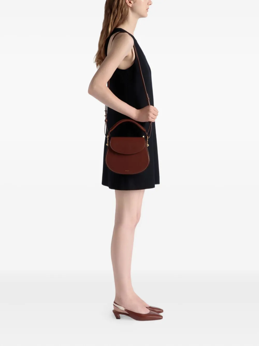Bally La Lune Leather Cross Body Bag In Brown