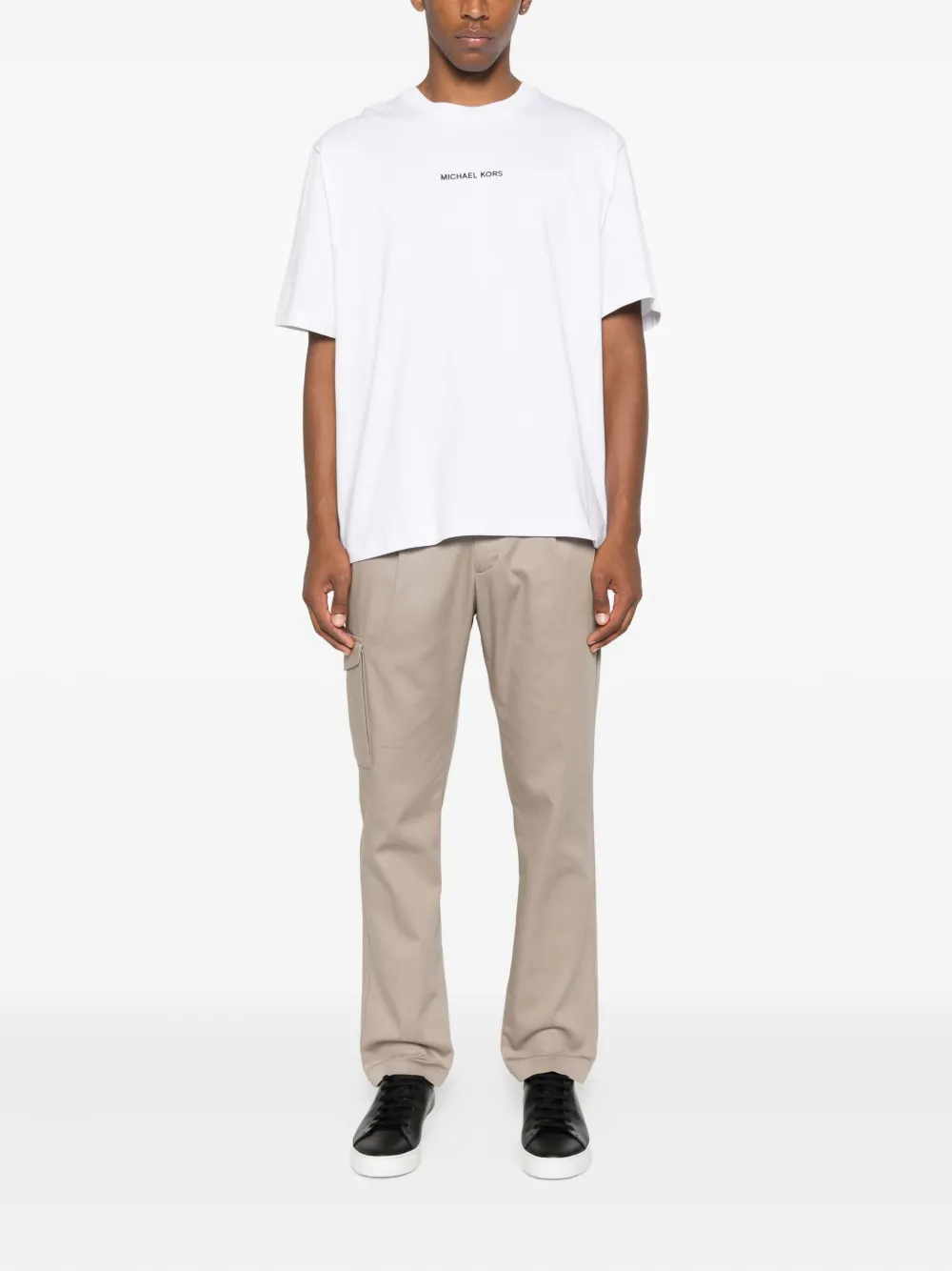 Michael Kors logo-embroidered cotton T-shirt Wit