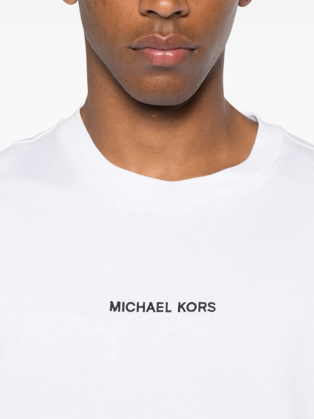 Michael Kors logo-embroidered cotton T-shirt Wit