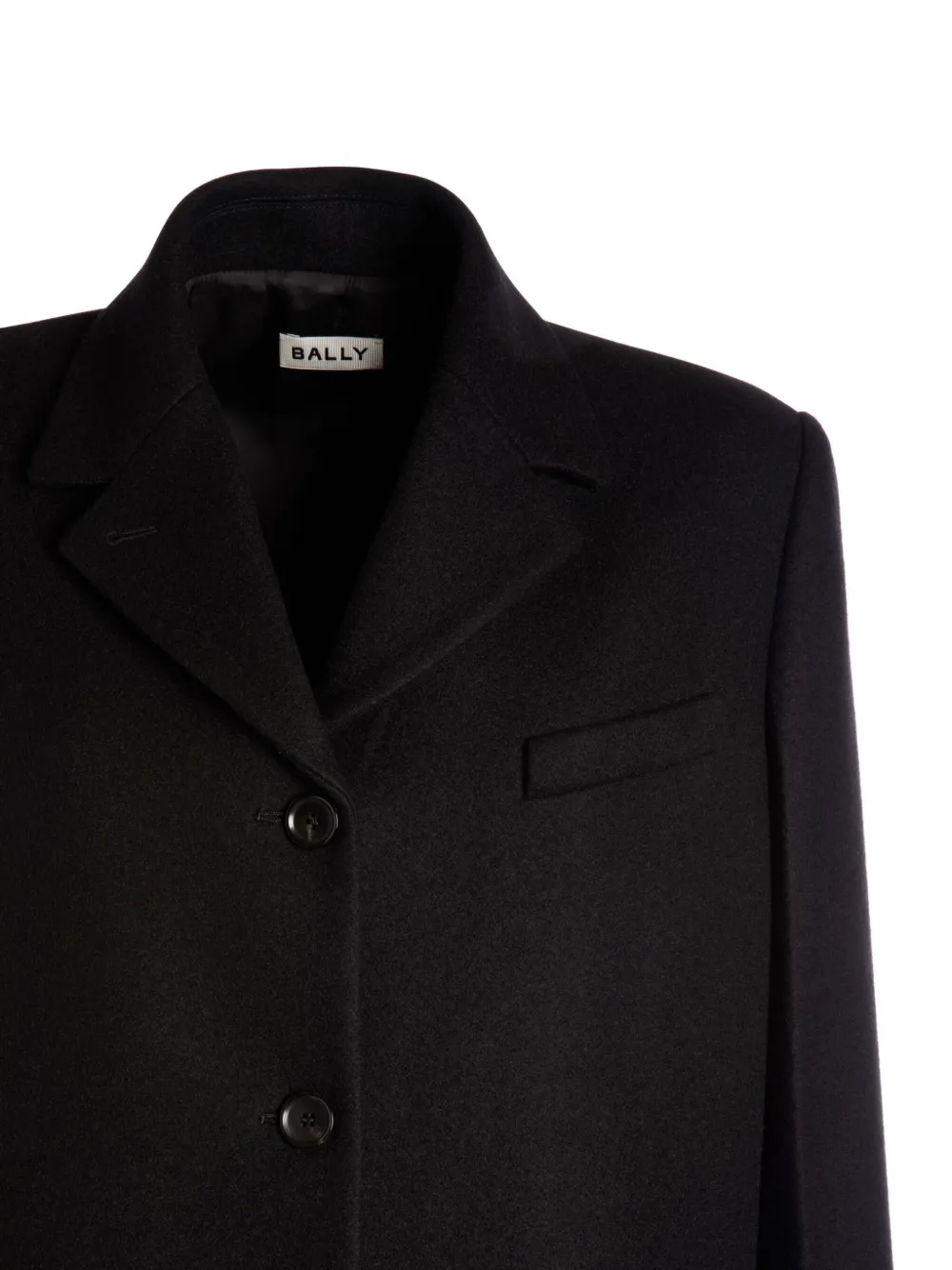 Bally Mantel met enkele rij knopen Zwart