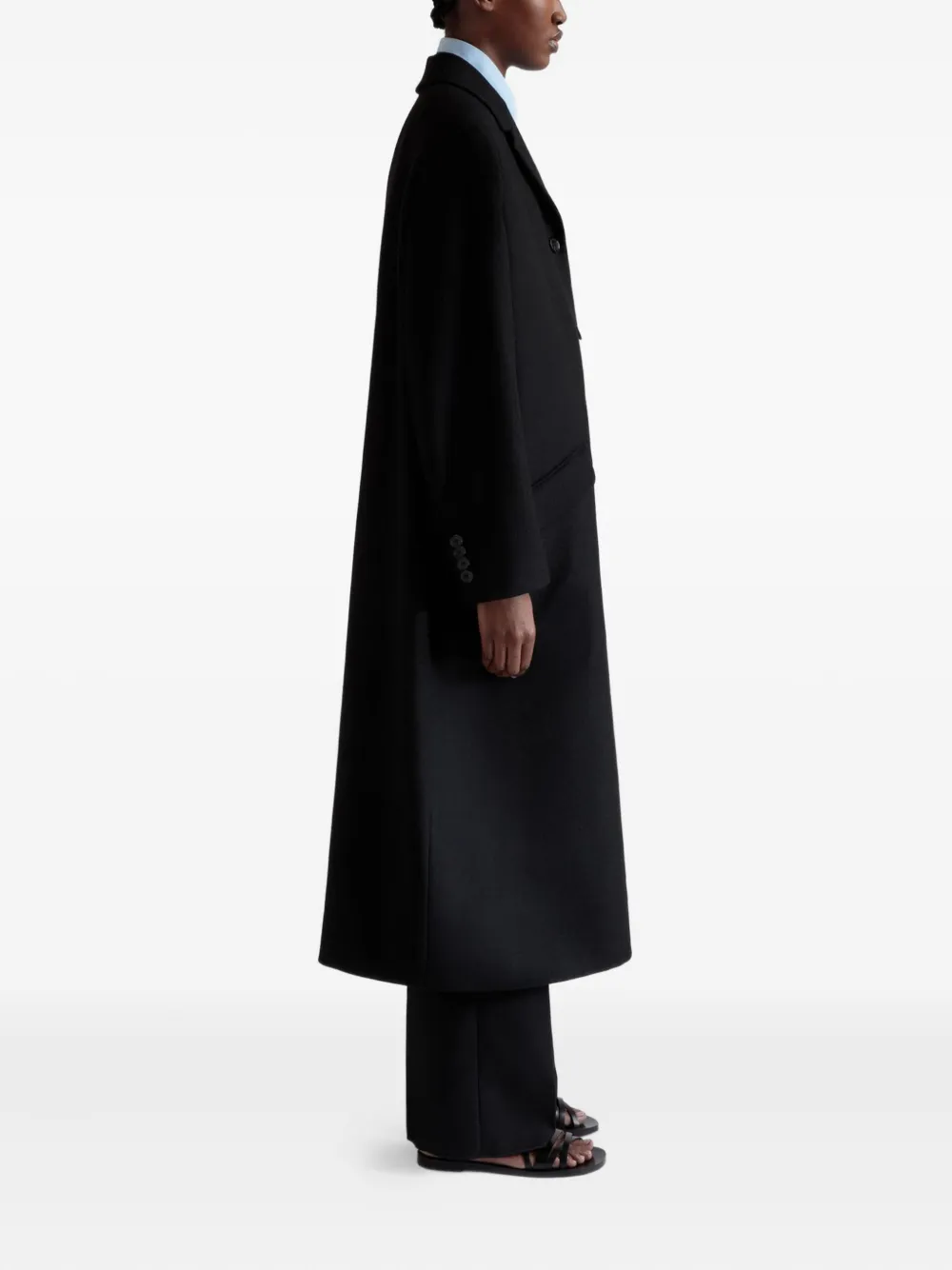 Bally Mantel met enkele rij knopen Zwart