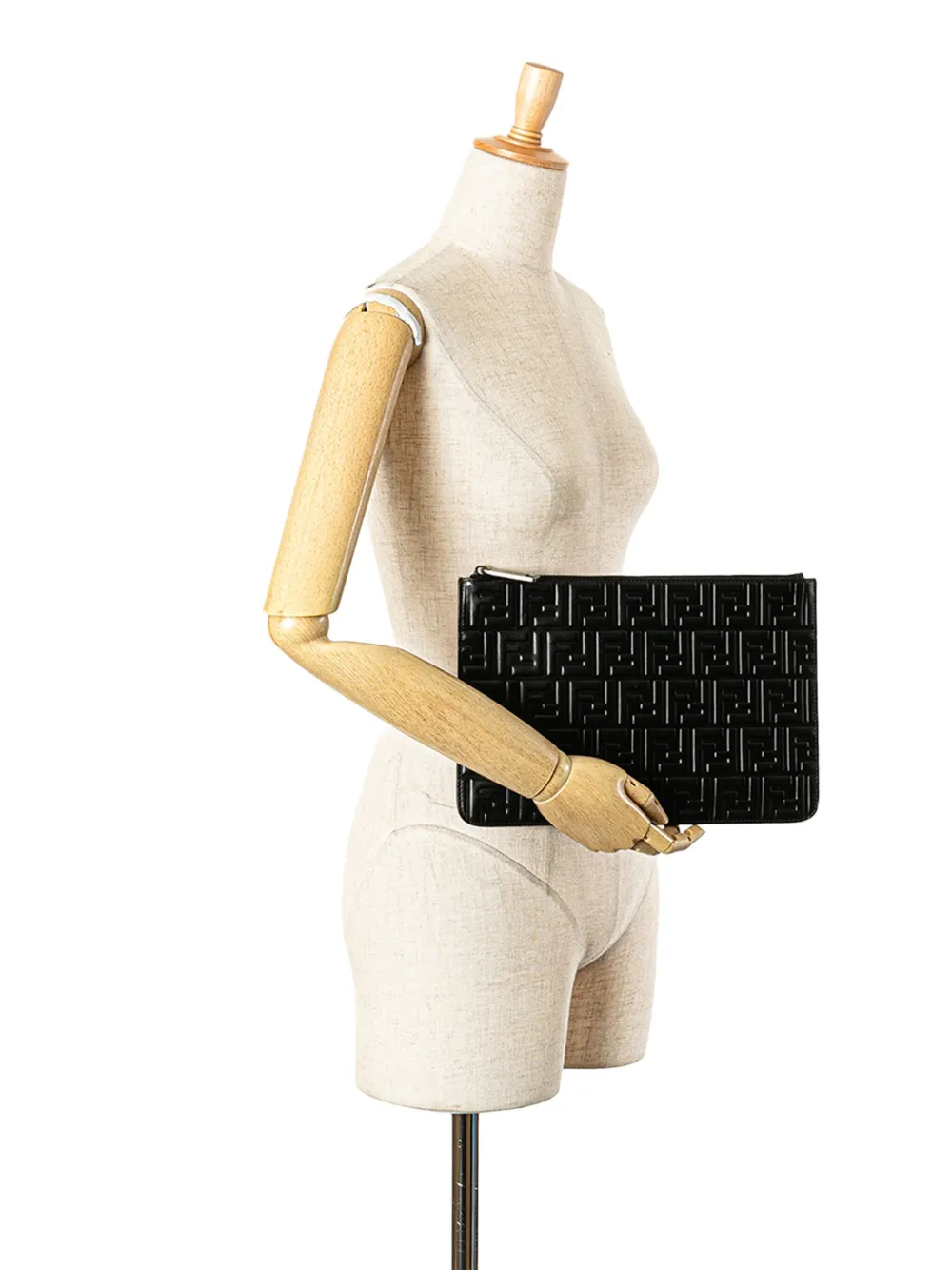 Fendi Pre-Owned 2010-2024 Zucca Embossed Leather Zip Pouch clutch bag | Pre-Owned | Image 2