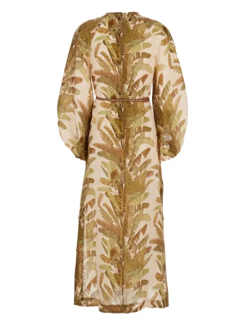 ZIMMERMANN Ascension leaf-print midi dress