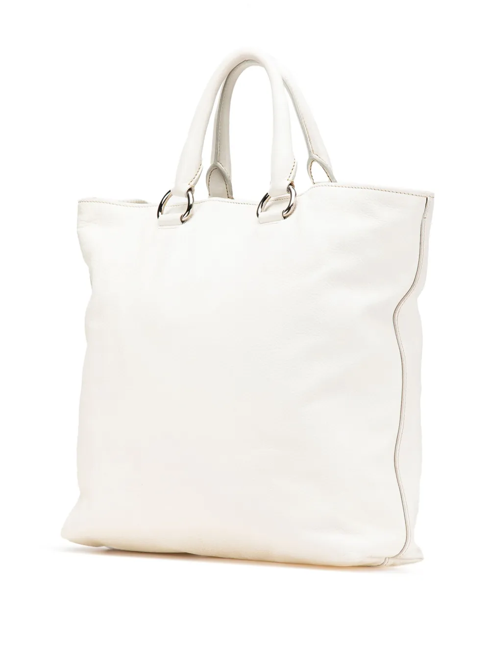 Pre-owned Prada 2000-2024 Vitello Daino Open Convertible Tote Satchel
