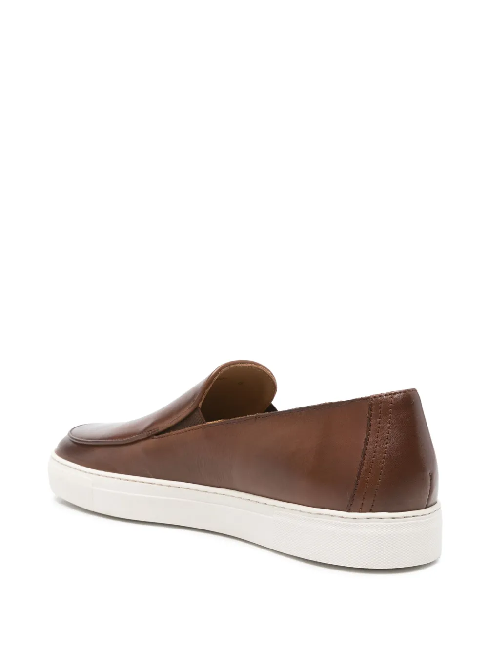 Emporio Armani leather sneakers Brown