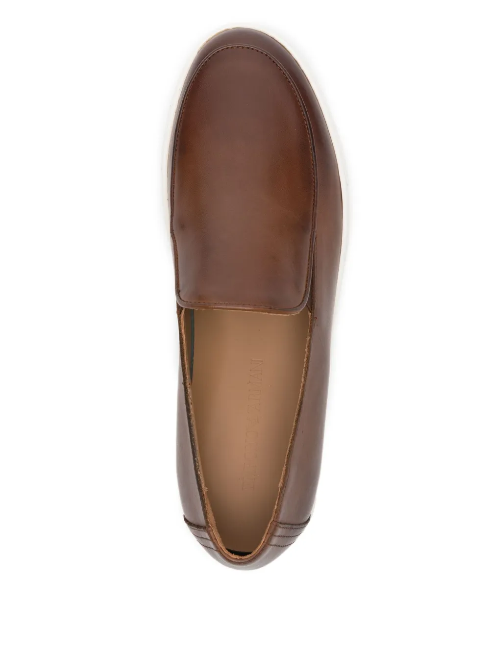 Emporio Armani leather sneakers Brown