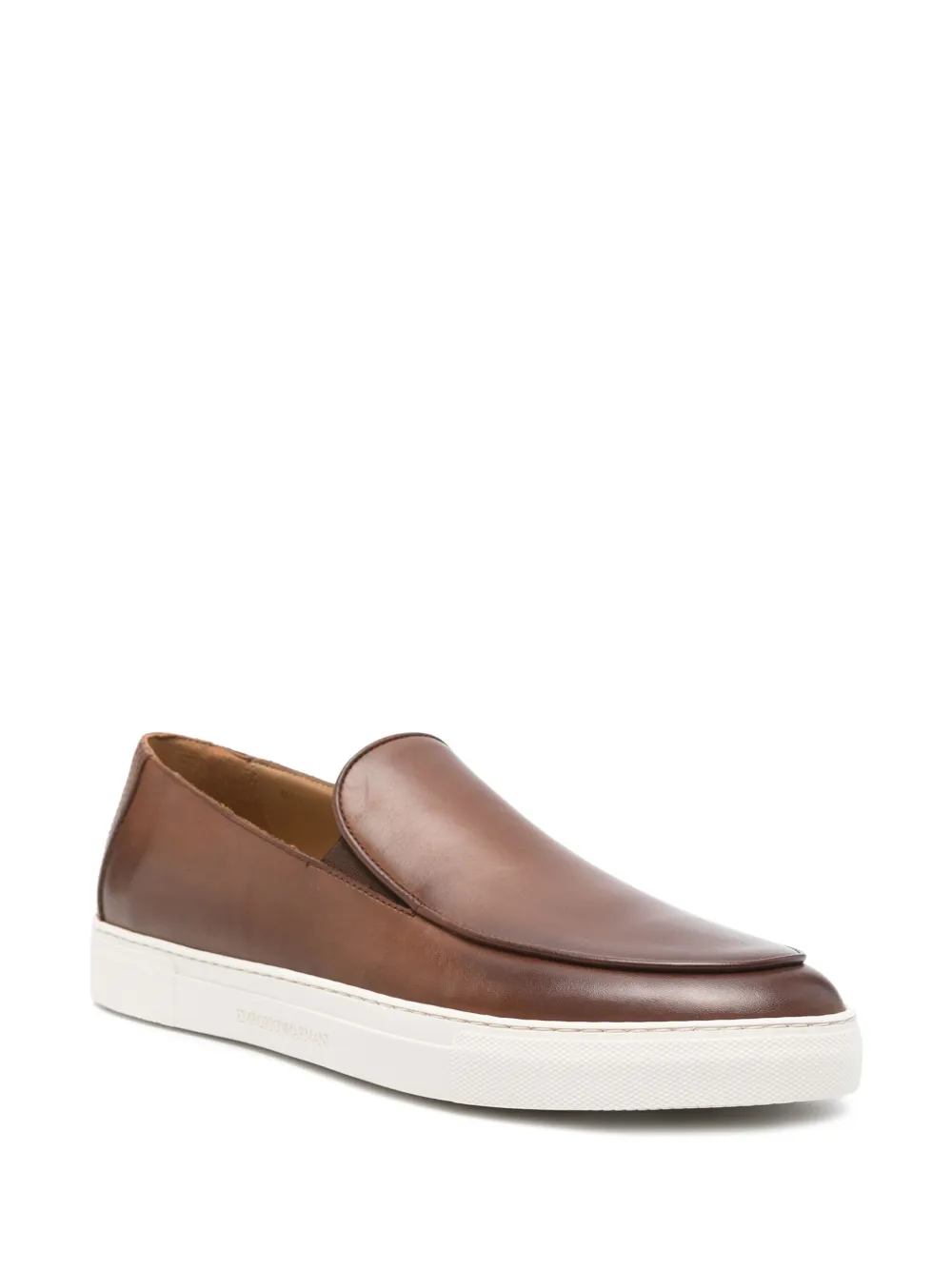Emporio Armani leather sneakers Brown