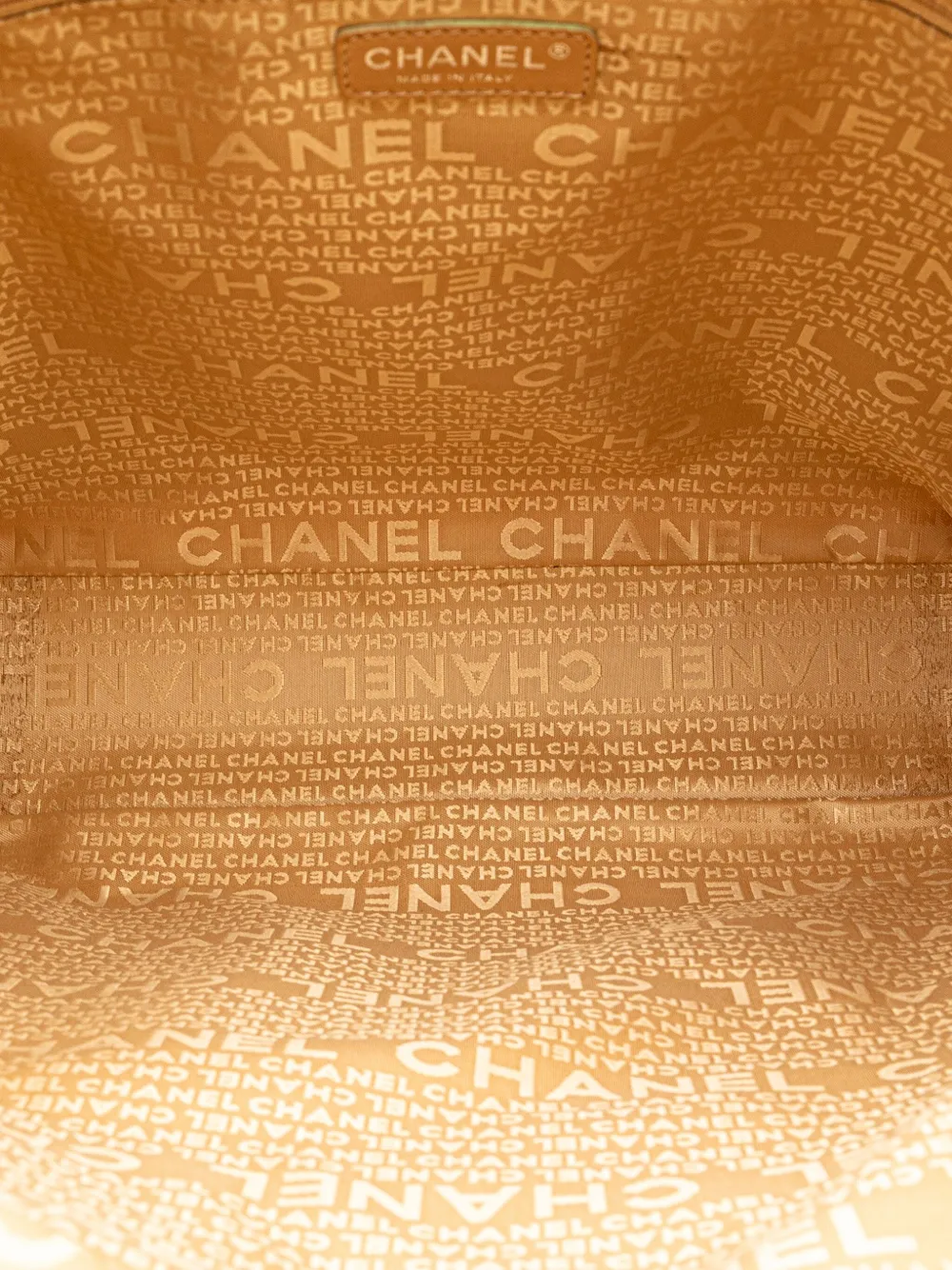 Pre-owned Chanel 2004-2005 Printed Canvas Clover Watercolor Tote Satchel