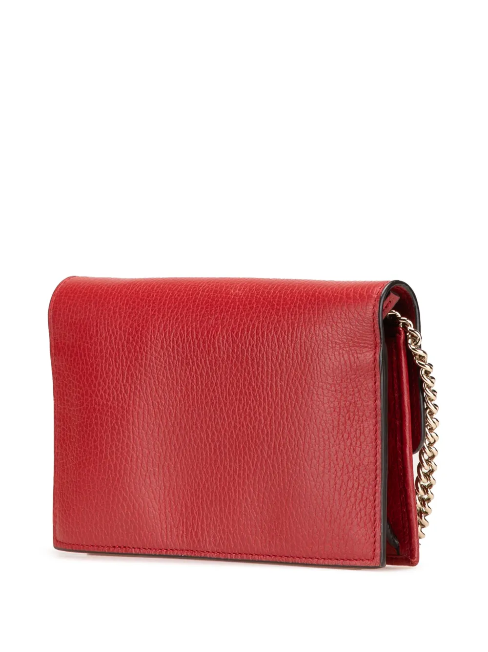 Pre-owned Gucci 2000-2015 Leather Interlocking G Dollar Wallet On Chain Crossbody Bag