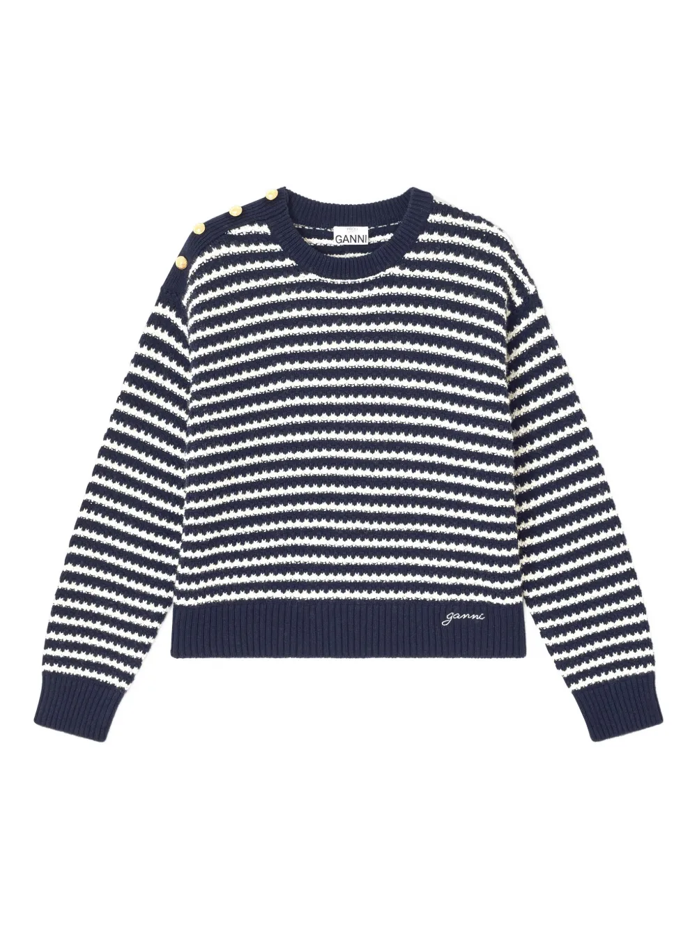 GANNI Maglione a righe - Blu