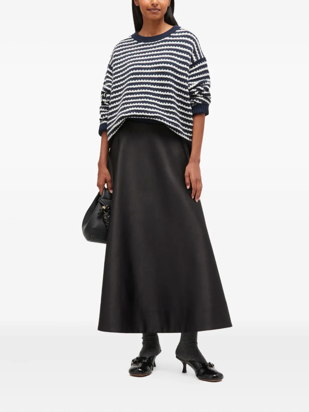 GANNI Gestreepte trui met knoopdetail Blauw