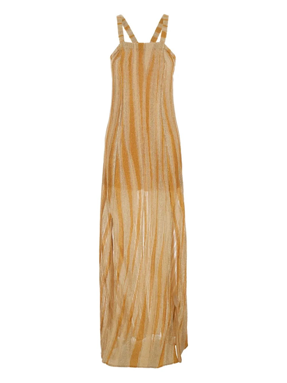 Forte striped maxi dress Beige