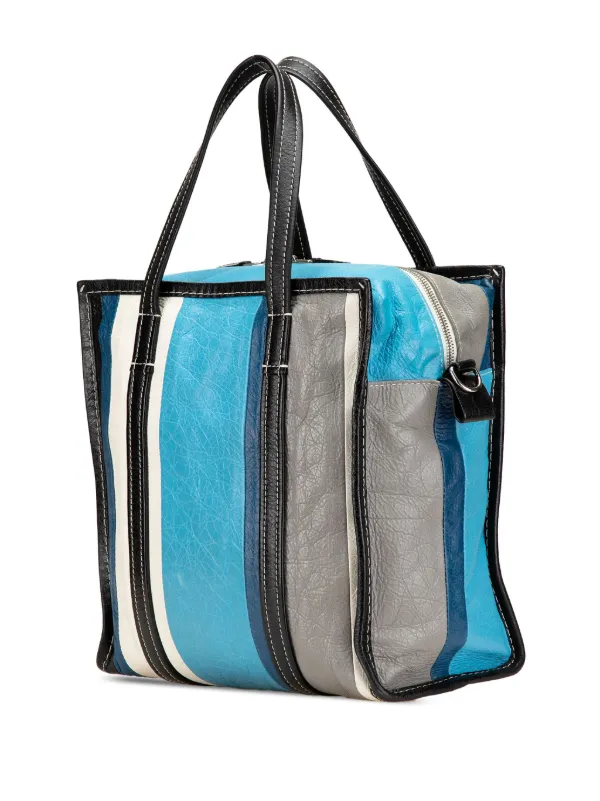 Balenciaga Pre-Owned 2017 S Lambskin Bazar Shopper Satchel Blue