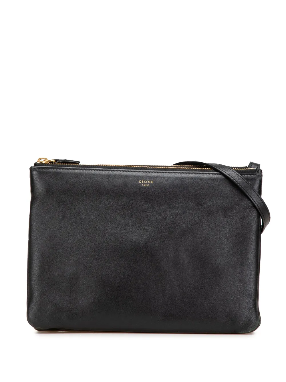 Céline Pre-Owned 2017 ラージ ラムスキン トリオ ショルダーバッグ - ブラック Céline Pre-Owned 2017 ラージ ラムスキン トリオ ショルダーバッグ - ブラック