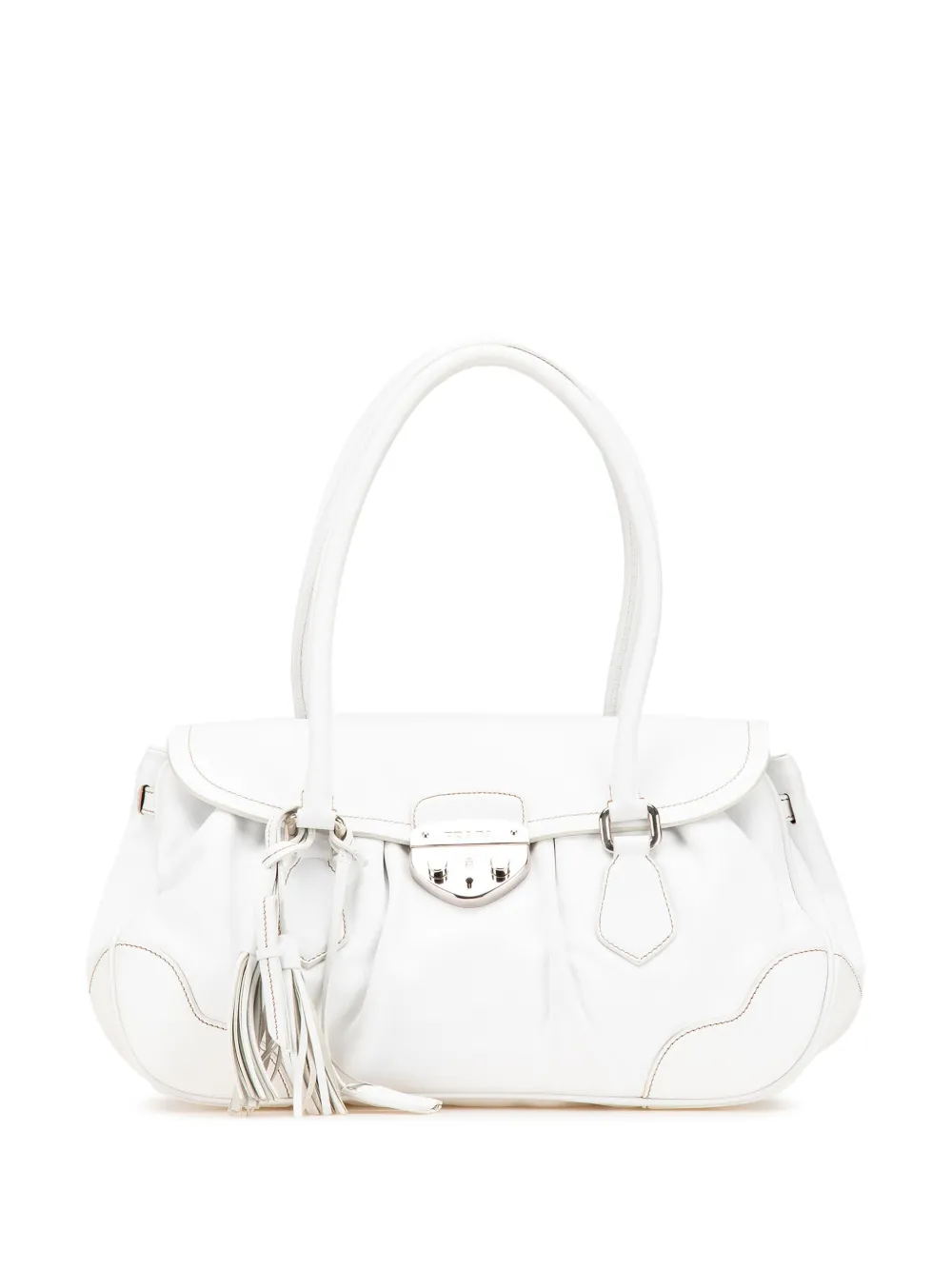 Prada Pre-Owned 2010-2024 Soft Calf Sound Lock shoulder bag | White | Image 1