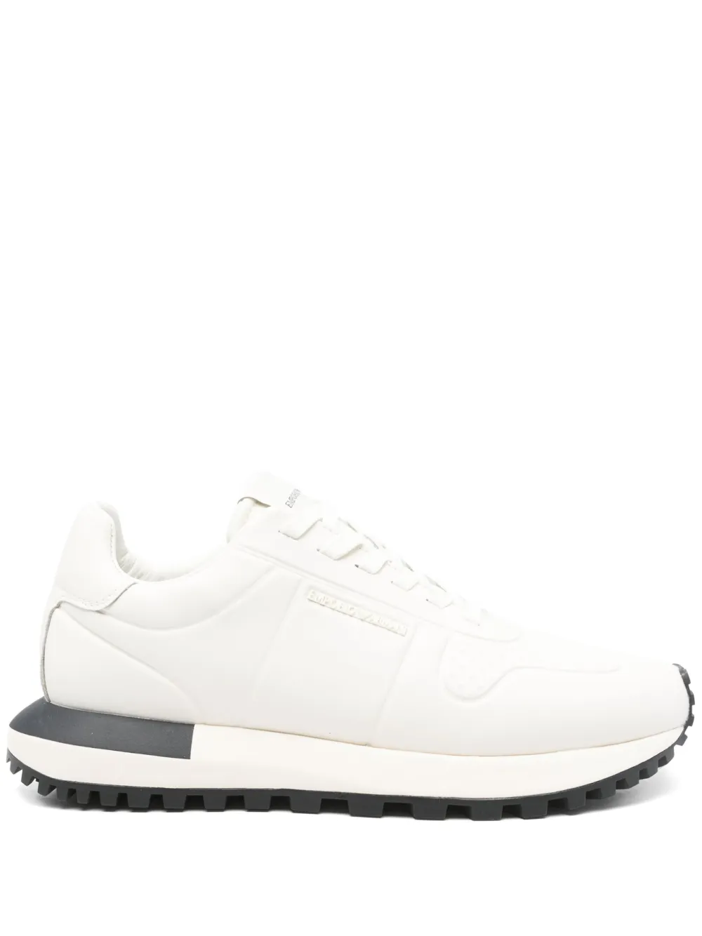 Emporio Armani leather sneakers Neutrals