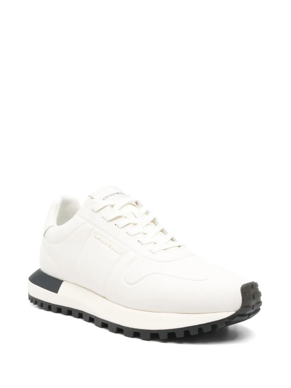 Emporio Armani leather sneakers Neutrals