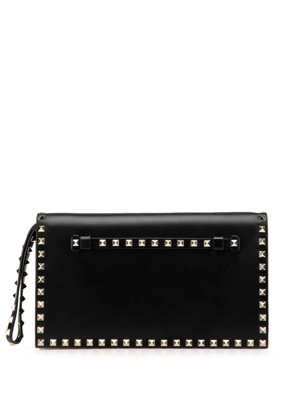 Pre-owned Valentino Garavani 2000-2017 Nappa Rockstud Wristlet Clutch Bag