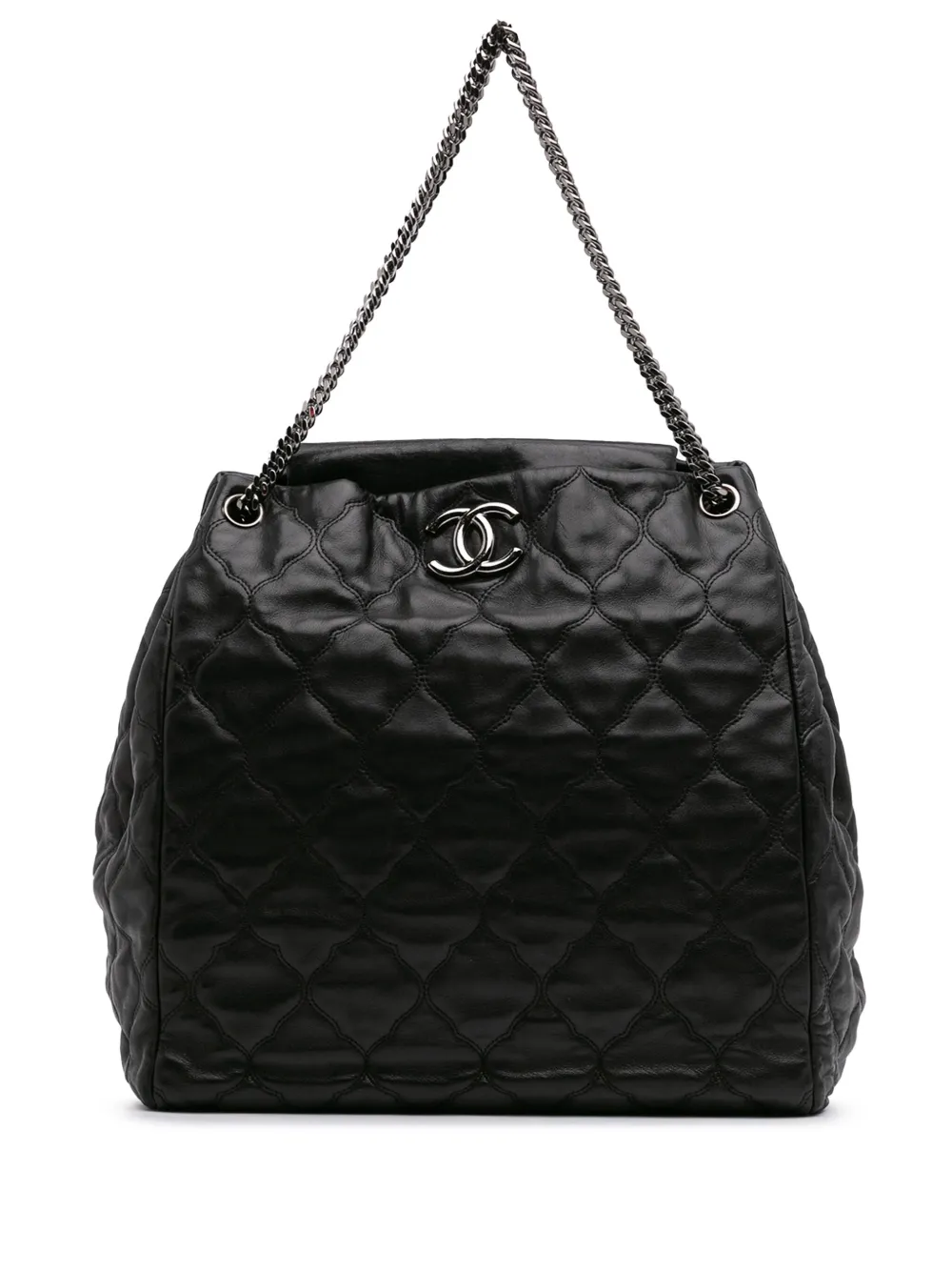 Pre-owned Chanel 2008-2009 Paris Moscow Quilted Lambskin Cells Accordion Tote Bag
