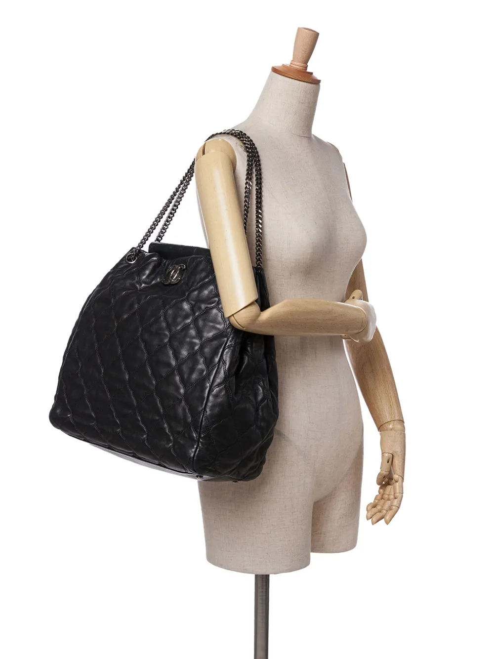 Pre-owned Chanel 2008-2009 Paris Moscow Quilted Lambskin Cells Accordion Tote Bag