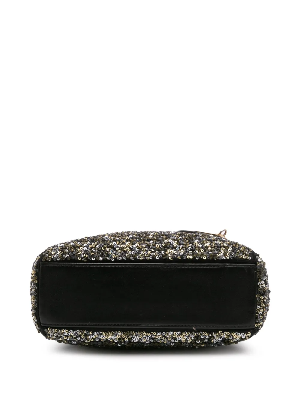 Pre-owned Dior 2014 Mini Satin Sequin Embroidered Lady Satchel