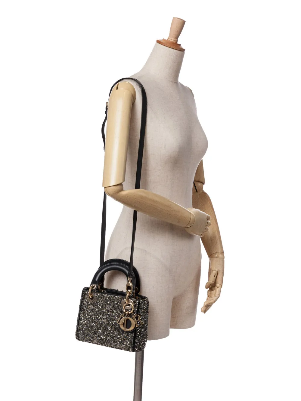 Christian Dior Pre-Owned 2014 Mini Satin Sequin Embroidered Lady Dior satchel | Pre-Owned | Image 2