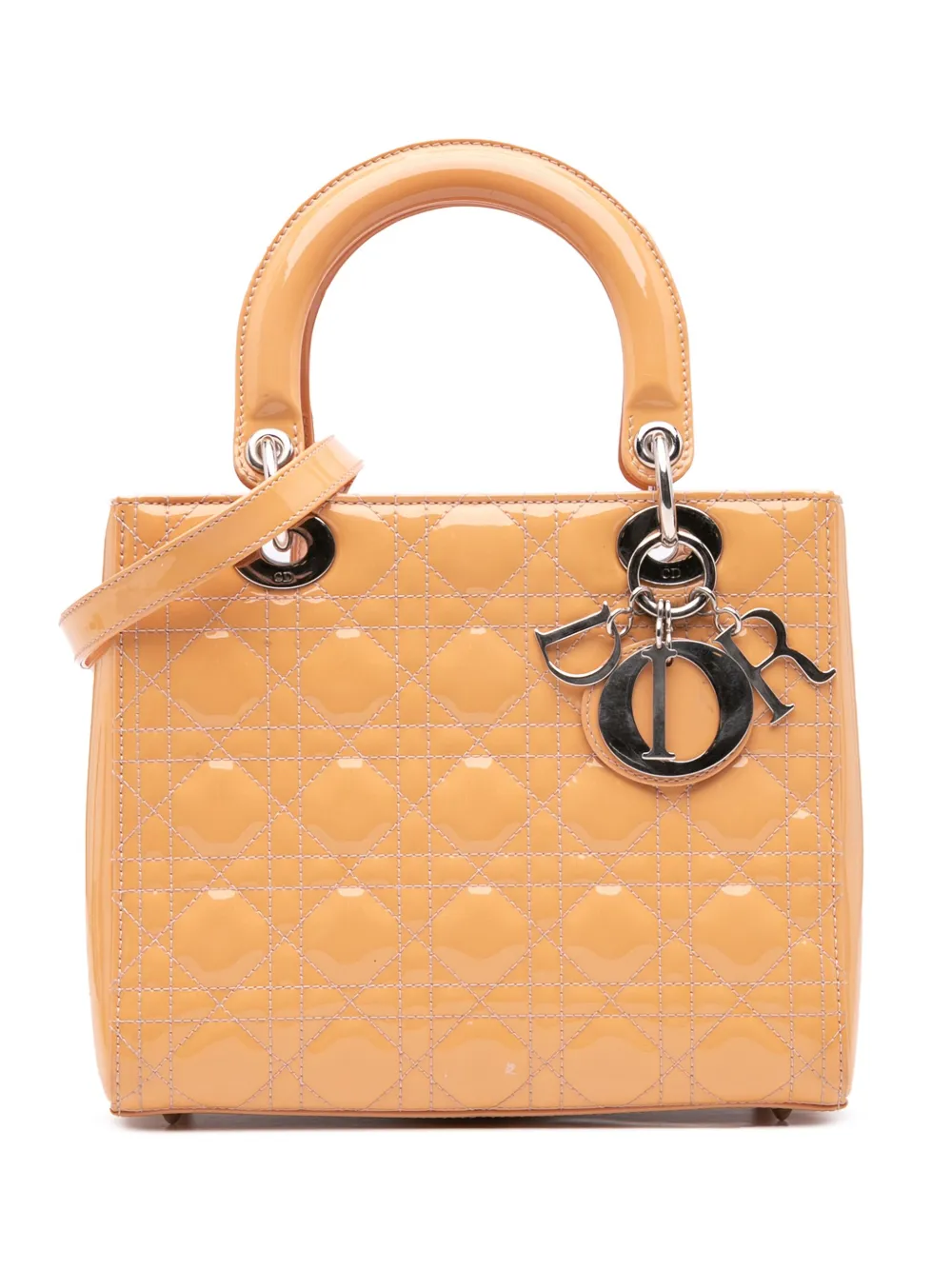 Christian Dior Pre-Owned 2015 ミディアム パテント カナージュ レディ ディオール サッチェルバッグ - Christian Dior Pre-Owned 2015 ミディアム パテント カナージュ レディ ディオール サッチェルバッグ -