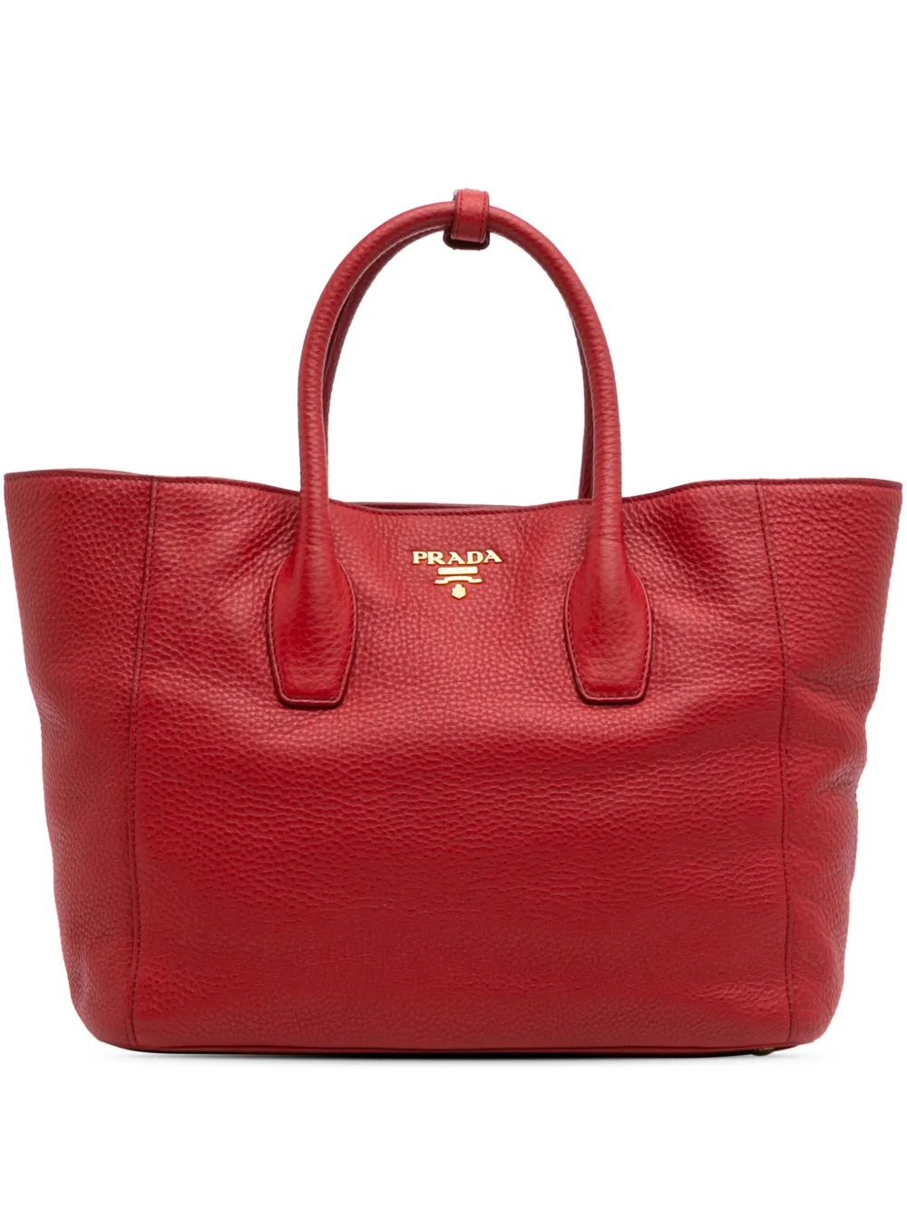 Prada Pre-Owned 2000-2024 Vitello Daino Open Convertible Tote satchel | Red | Image 1