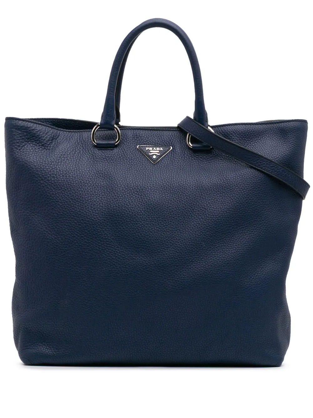 Prada Pre-Owned 2000-2024 Vitello Daino Open Convertible Tote satchel | Blue | Image 1