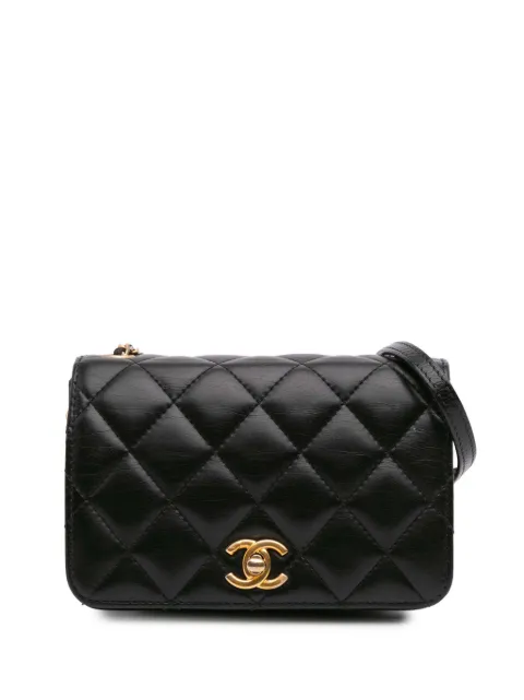 CHANEL Pre-Owned 2019 Mini CC Quilted Lambskin Full Flap crossbody bag