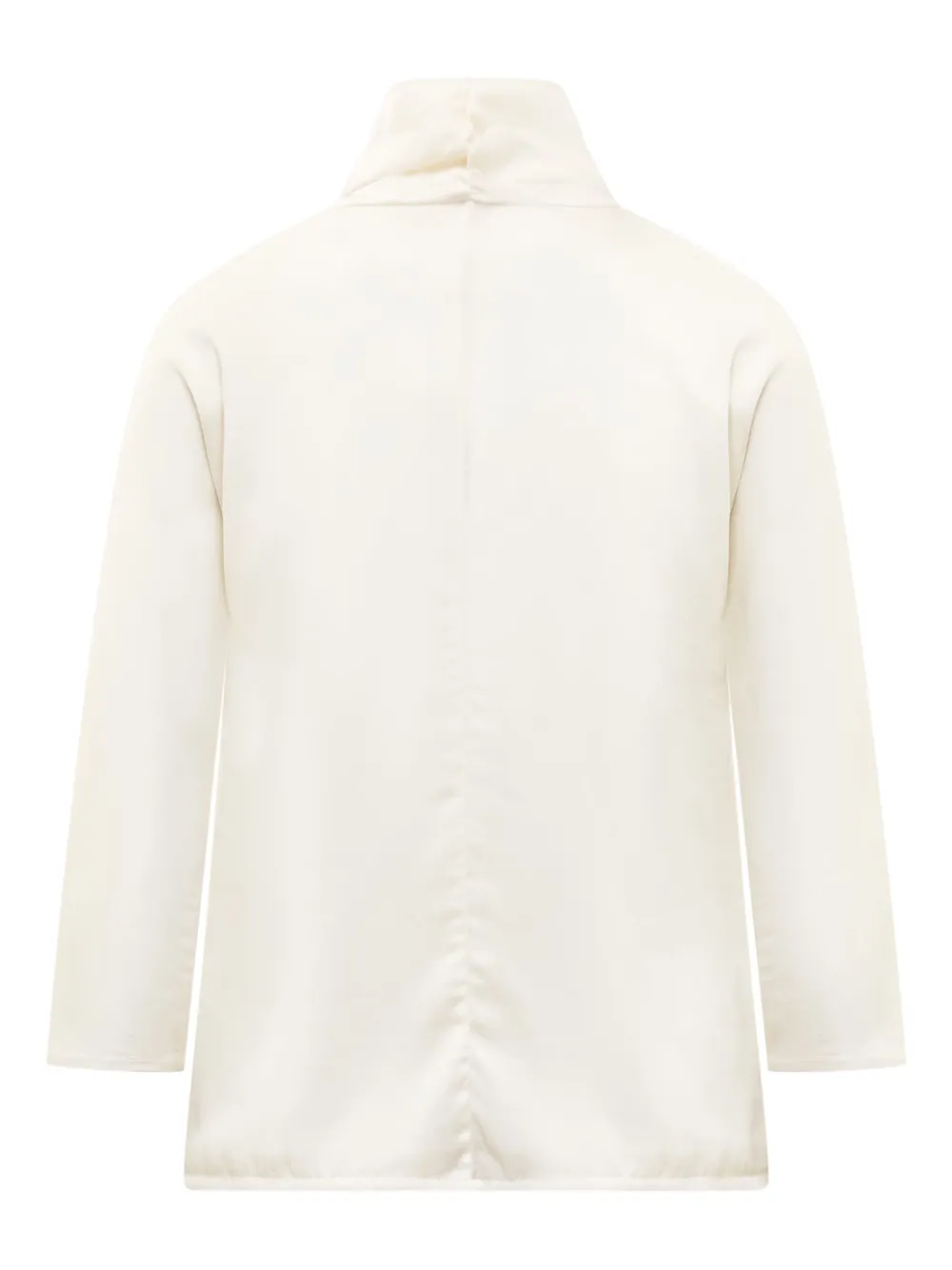 Jucca Top met cropped mouwen en strikhals - Beige