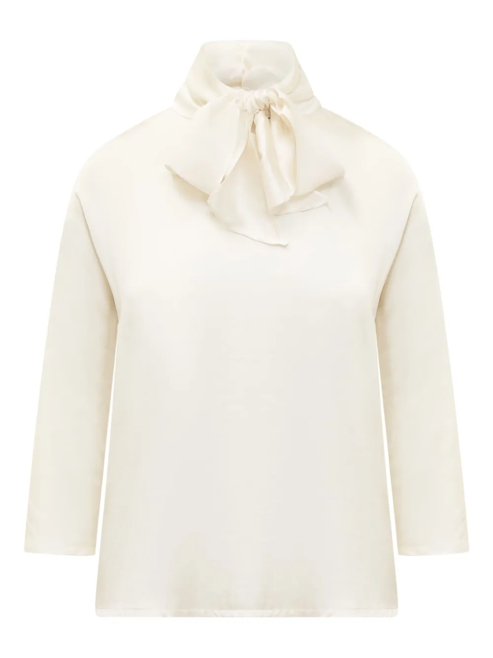 bow-neck three-quarter sleeve top