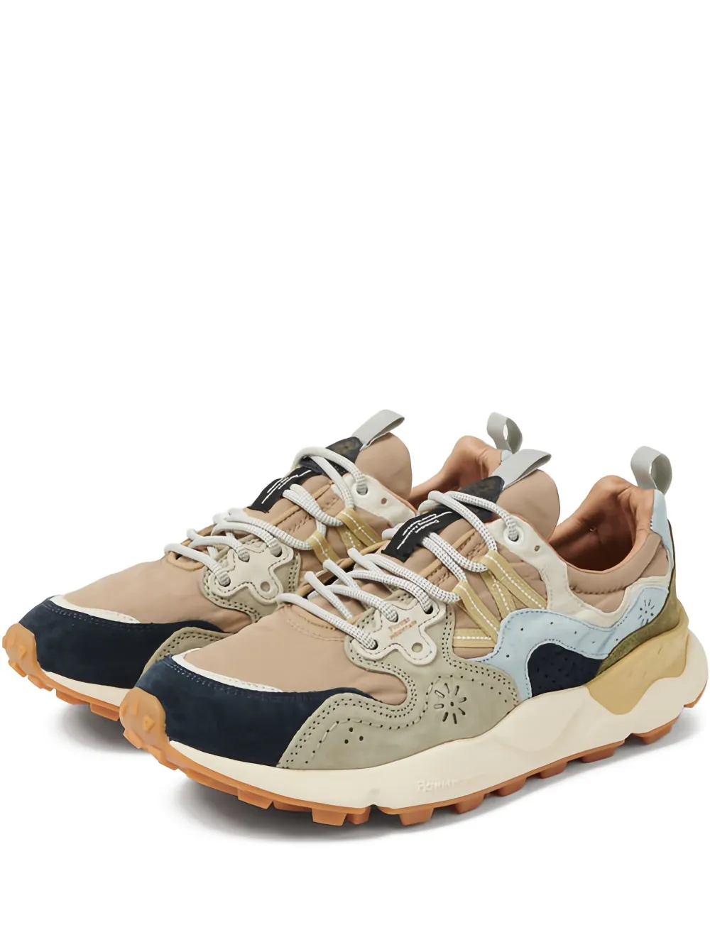 FLOWER MONTAIN embroidered-floral sneakers | Brown | Image 1