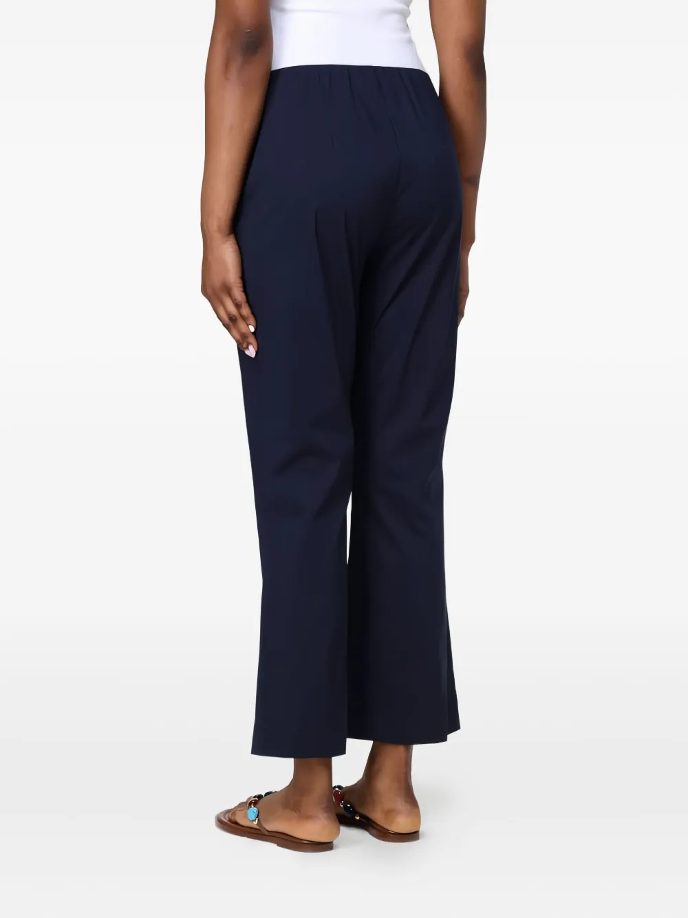 Liviana Conti cotton-blend trousers - Blauw