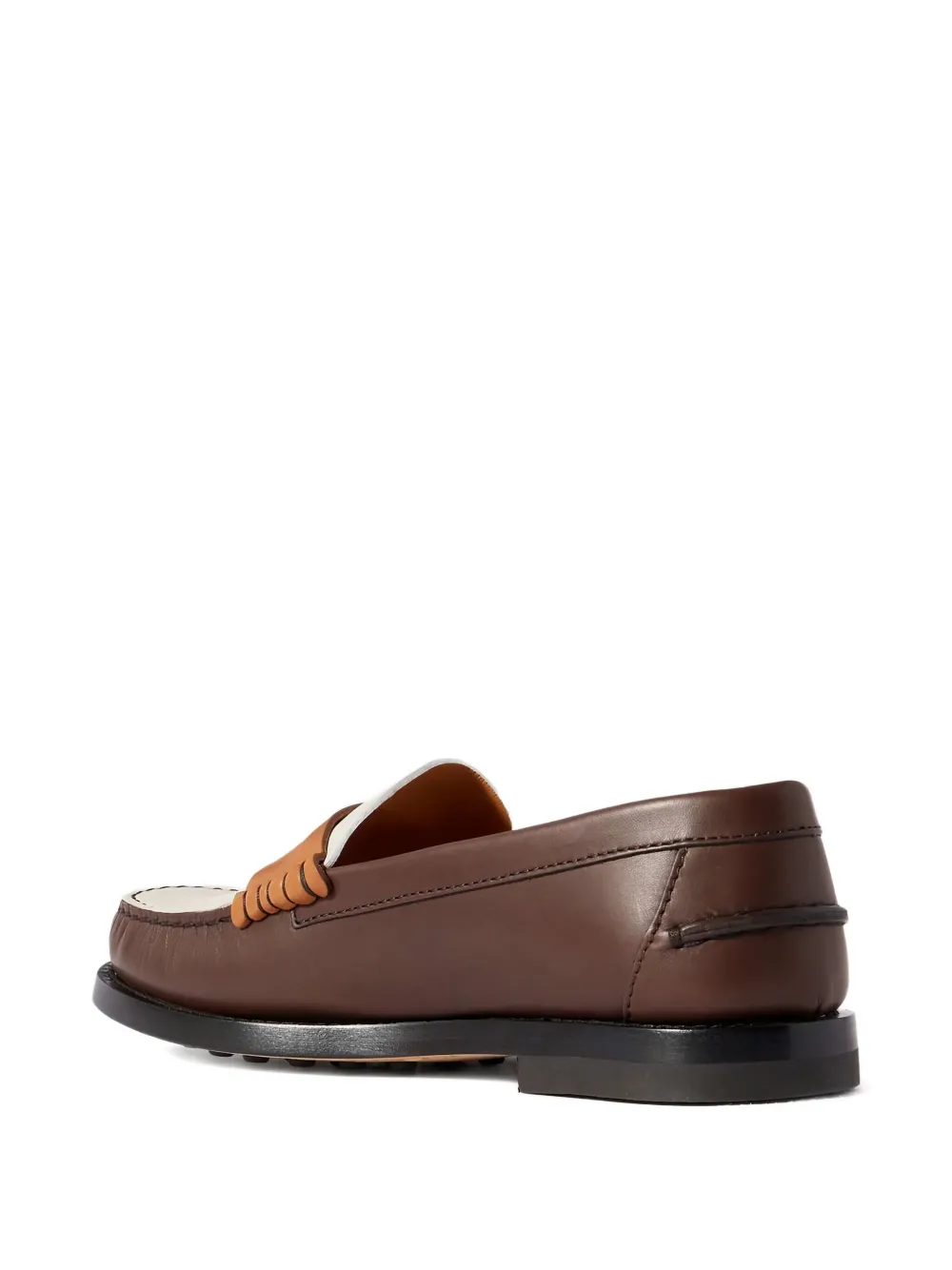 Tod's leather two-tone loafers Brown