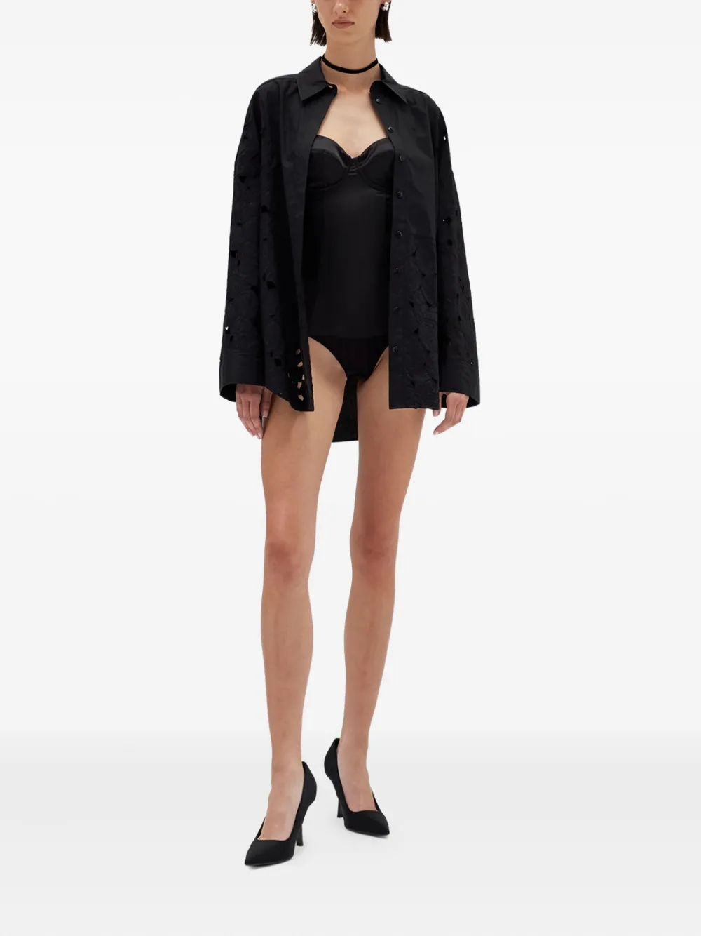 Blugirl blouse met uitgesneden detail - Zwart
