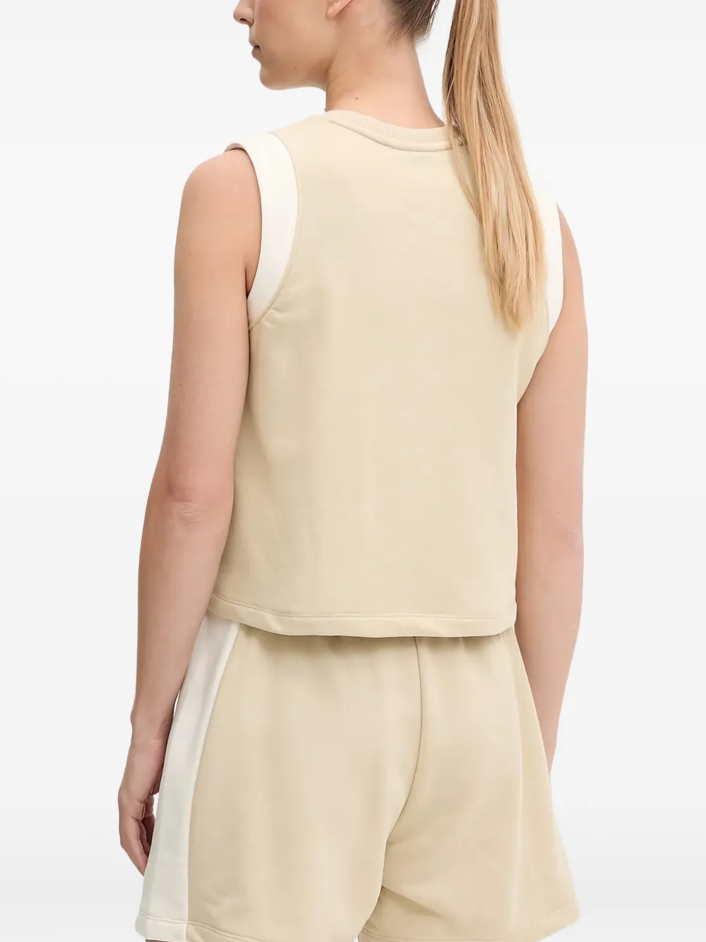 The North Face Contrast-panel Sleeveless Top In Neutral