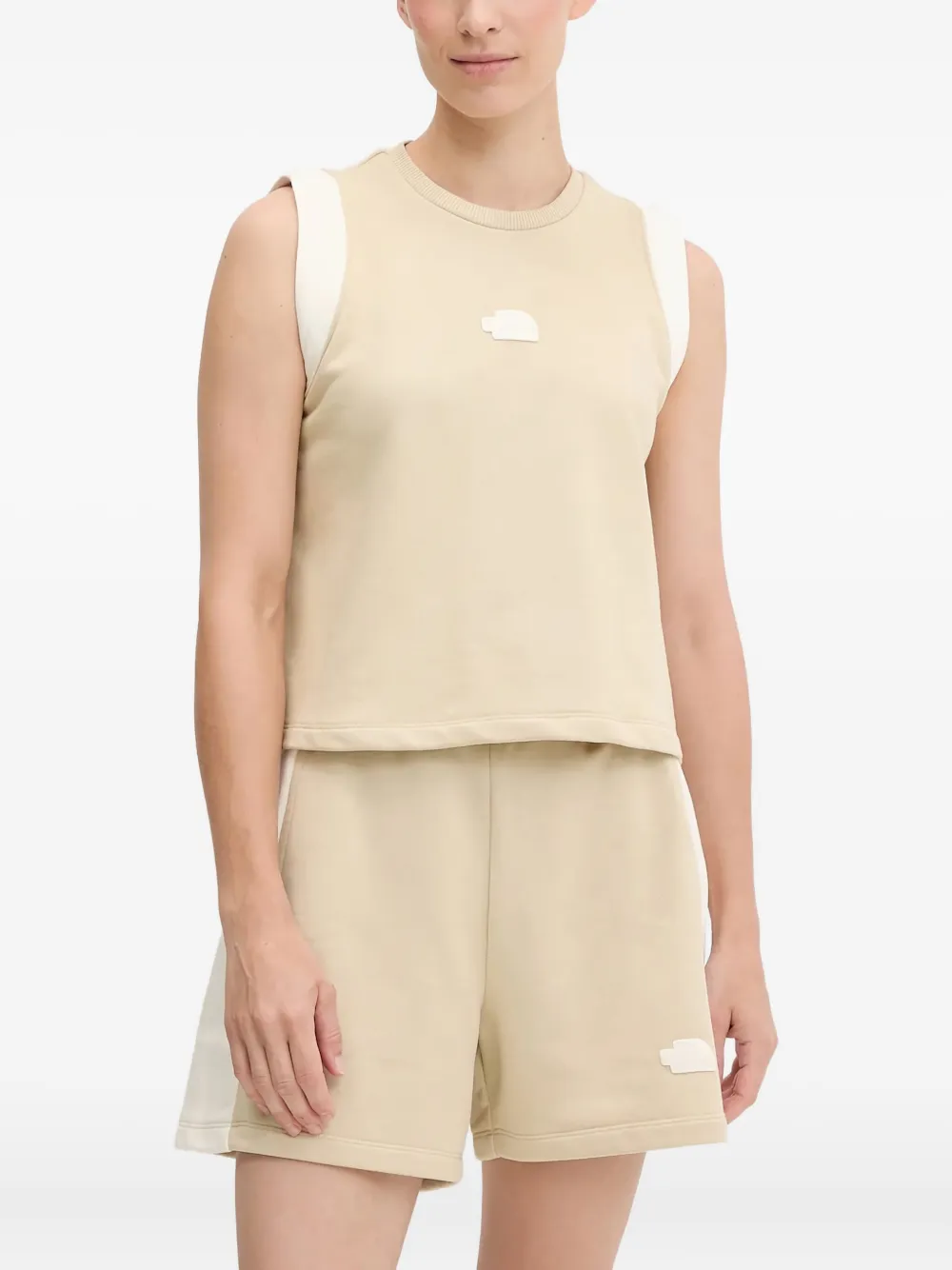 The North Face Contrast-panel Sleeveless Top In Neutral