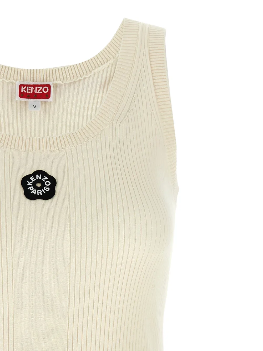 Kenzo Boke Flower 2.0 geribbelde top Wit