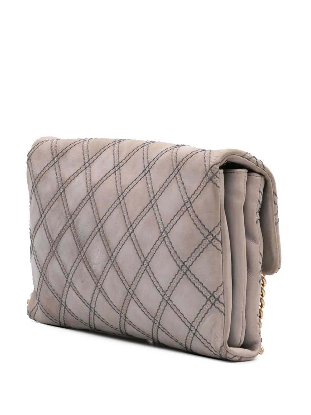 Pre-owned Chanel 2014 Jumbo Quilted Calfskin Triple Stitched Flap Crossbody Bag