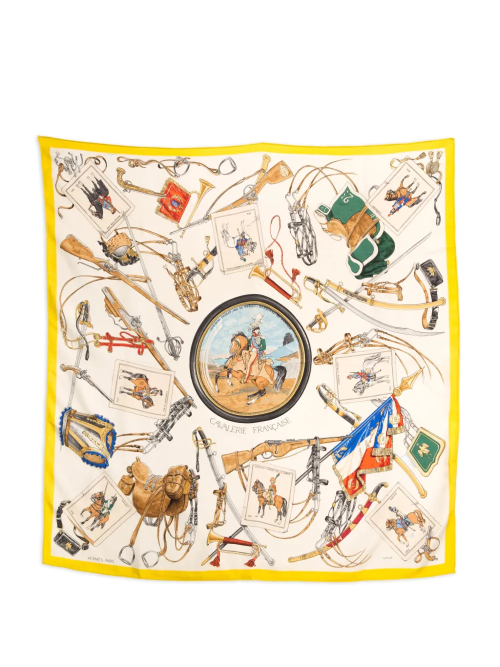 Hermès Pre-Owned Foulard Cavalerie Française in seta anni '70 | Uomo | Image 2