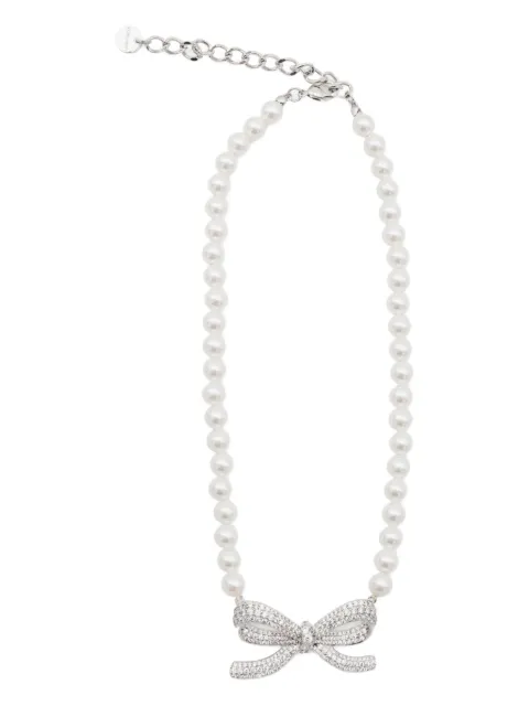 Self-Portrait Bow Pearl necklace