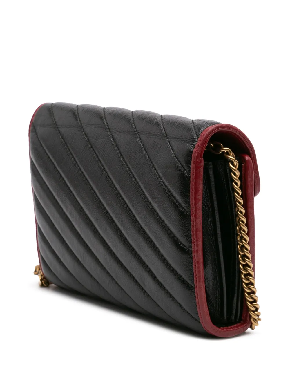 Pre-owned Gucci 2016-2024 Gg Marmont Matelasse Leather Torchon Wallet On Chain Crossbody Bag