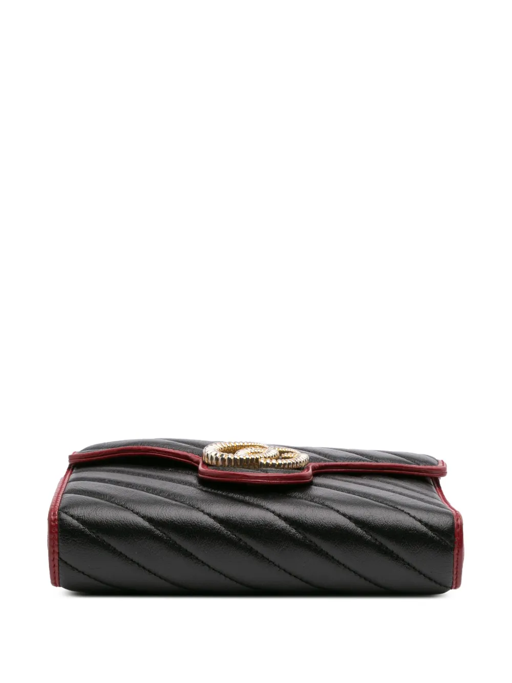 Pre-owned Gucci 2016-2024 Gg Marmont Matelasse Leather Torchon Wallet On Chain Crossbody Bag